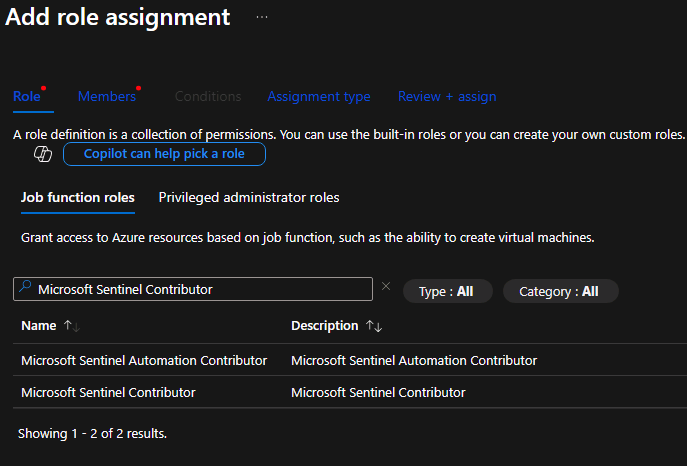 Role Assignment Screenshot